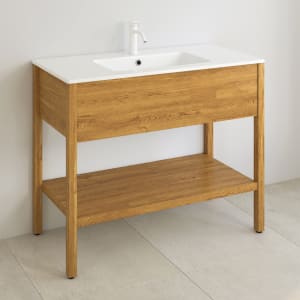 Loft 2.0 Waschtisch mit Unterschrank 100 cm, mit Holzgestell