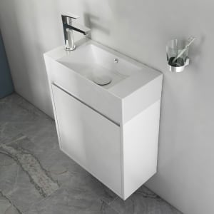 Pure 2.0 Gäste-WC Waschtisch mit Unterschrank, Hahnloch links
