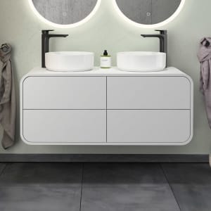 Pure Arc Waschtischunterschrank 120 cm, Waschtisch links und rechts