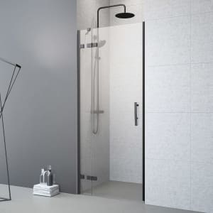 Planplus Pure Drehtür an Festteil für Nische 80 x 200 cm, Anschlag links