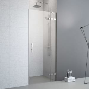 Planplus Pure Drehtür an Festteil für Nische 90 x 200 cm, Anschlag rechts