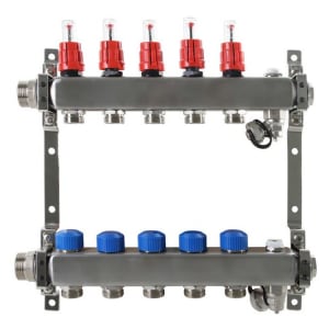 Fußbodenheizung-Heizkreisverteiler für 6 Heizkreise