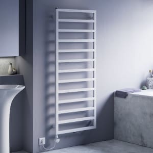 Quara E Badheizkörper 60 x 123 cm, rein elektrisch, Heizstab Typ 4 links mit Fernbedienung