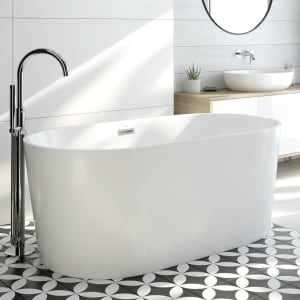 OLTENS Inga freistehende Badewanne oval 157 x 75 cm