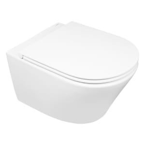 OLTENS Jog Tiefspül-Wand-WC PureRim 36 x 52 cm, Set mit Slim WC-Sitz, mit SmartClean