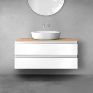 OLTENS Vernal Badmöbel-Set 2-teilig mit Unterschrank mit 2 Schubladen und Konsolenplatte 100 x 48,6 cm