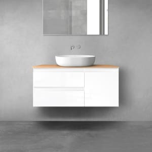 OLTENS Vernal Badmöbel-Set 3-teilig mit Unterschränken mit 3 Schubladen und Konsolenplatte 100 x 48,6 cm