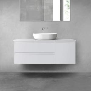 OLTENS Vernal Badmöbel-Set 3-teilig mit Unterschränken mit 3 Schubladen und Konsolenplatte 120 x 48,6 cm