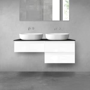 OLTENS Vernal Badmöbel-Set 3-teilig mit 2 Unterschränken mit Schubladen und Konsolenplatte 120 x 25,2/48,6 cm