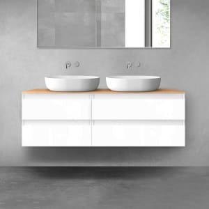 OLTENS Vernal Badmöbel-Set 3-teilig mit 2 Unterschränken mit Schubladen und Konsolenplatte 140 x 48,6 cm