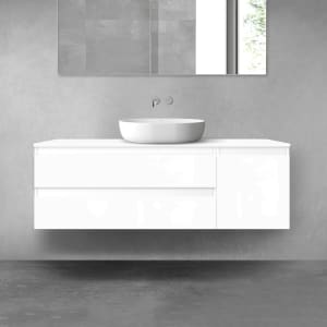 OLTENS Vernal Badmöbel-Set 3-teilig mit Unterschränken mit 3 Schubladen und Konsolenplatte 140 x 48,6 cm