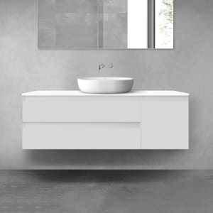 OLTENS Vernal Badmöbel-Set 3-teilig mit Unterschränken mit 3 Schubladen und Konsolenplatte 140 x 48,6 cm