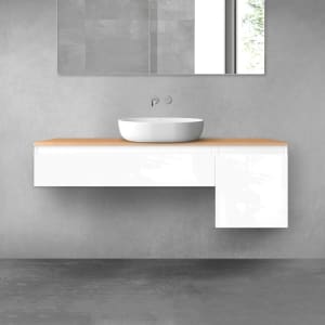 OLTENS Vernal Badmöbel-Set 3-teilig mit 2 Unterschränken mit Schublade/Tür und Konsolenplatte 140 x 25,2/48,6 cm