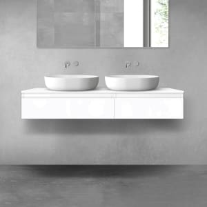 OLTENS Vernal Badmöbel-Set 3-teilig mit 2 Unterschränken mit Schubladen und Konsolenplatte 140 x 25,2 cm