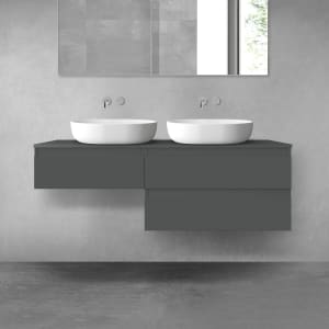 OLTENS Vernal Badmöbel-Set 3-teilig mit 2 Unterschränken mit Schubladen und Konsolenplatte 140 x 25,2/48,6 cm