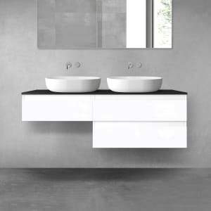 OLTENS Vernal Badmöbel-Set 3-teilig mit 2 Unterschränken mit Schubladen und Konsolenplatte 140 x 25,2/48,6 cm