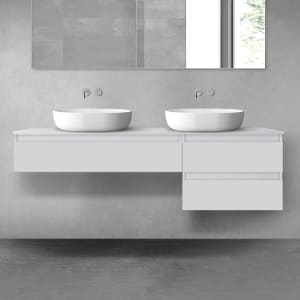 OLTENS Vernal Badmöbel-Set 3-teilig mit 2 Unterschränken mit Schubladen und Konsolenplatte 160 x 25,2/48,6 cm