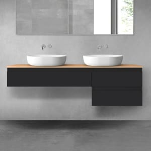 OLTENS Vernal Badmöbel-Set 3-teilig mit 2 Unterschränken mit Schubladen und Konsolenplatte 160 x 25,2/48,6 cm