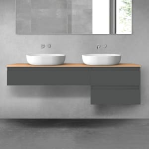 OLTENS Vernal Badmöbel-Set 3-teilig mit 2 Unterschränken mit Schubladen und Konsolenplatte 160 x 25,2/48,6 cm