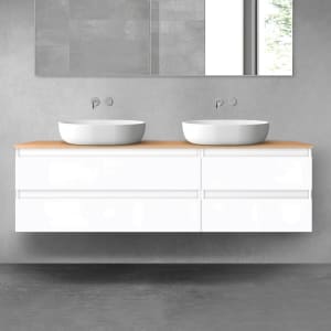 OLTENS Vernal Badmöbel-Set 3-teilig mit 2 Unterschränken mit Schubladen und Konsolenplatte 160 x 48,6 cm