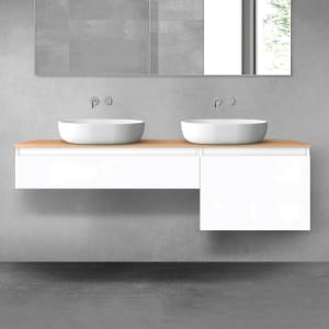 OLTENS Vernal Badmöbel-Set 3-teilig mit 2 Unterschränken mit Schubladen und Konsolenplatte 160 x 25,2/48,6 cm