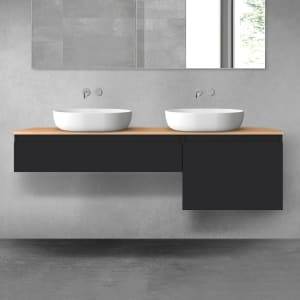 OLTENS Vernal Badmöbel-Set 3-teilig mit 2 Unterschränken mit Schubladen und Konsolenplatte 160 x 25,2/48,6 cm