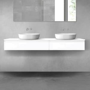 OLTENS Vernal Badmöbel-Set 3-teilig mit 2 Unterschränken mit Schubladen und Konsolenplatte 180 x 25,2 cm