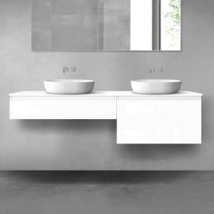 OLTENS Vernal Badmöbel-Set 3-teilig mit 2 Unterschränken mit Schubladen und Konsolenplatte 180 x 25,2/48,6 cm