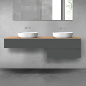 OLTENS Vernal Badmöbel-Set 3-teilig mit 2 Unterschränken mit Schubladen und Konsolenplatte 180 x 25,2/48,6 cm