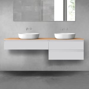 OLTENS Vernal Badmöbel-Set 3-teilig mit 2 Unterschränken mit Schubladen und Konsolenplatte 180 x 25,2/48,6 cm