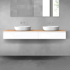 OLTENS Vernal Badmöbel-Set 3-teilig mit 2 Unterschränken mit Schubladen und Konsolenplatte 180 x 25,2 cm