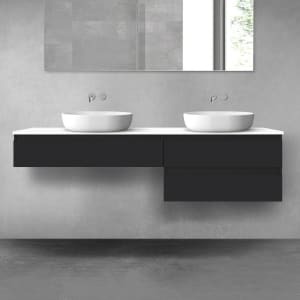 OLTENS Vernal Badmöbel-Set 3-teilig mit 2 Unterschränken mit Schubladen und Konsolenplatte 180 x 25,2/48,6 cm