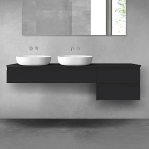 OLTENS Vernal Badmöbel-Set 3-teilig mit 2 Unterschränken mit Schubladen und Konsolenplatte 180 x 25,2/48,6 cm