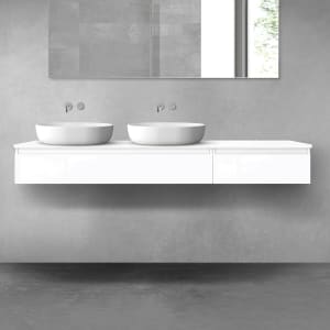 OLTENS Vernal Badmöbel-Set 3-teilig mit 2 Unterschränken mit Schubladen und Konsolenplatte 180 x 25,2 cm