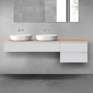 OLTENS Vernal Badmöbel-Set 3-teilig mit 2 Unterschränken mit Schubladen und Konsolenplatte 180 x 25,2/48,6 cm