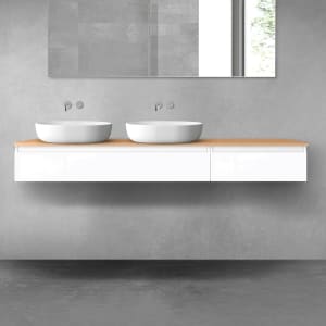 OLTENS Vernal Badmöbel-Set 3-teilig mit 2 Unterschränken mit Schubladen und Konsolenplatte 180 x 25,2 cm