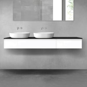 OLTENS Vernal Badmöbel-Set 3-teilig mit 2 Unterschränken mit Schubladen und Konsolenplatte 180 x 25,2 cm