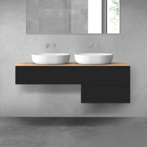 OLTENS Vernal Badmöbel-Set 3-teilig mit 2 Unterschränken mit Schubladen und Konsolenplatte 140 x 25,2/48,6 cm