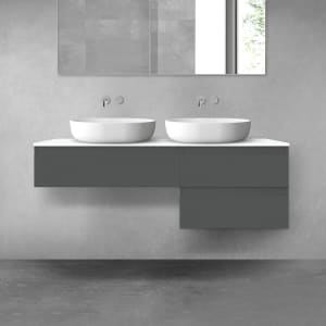 OLTENS Vernal Badmöbel-Set 3-teilig mit 2 Unterschränken mit Schubladen und Konsolenplatte 140 x 25,2/48,6 cm