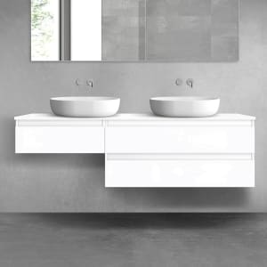 OLTENS Vernal Badmöbel-Set 3-teilig mit 2 Unterschränken mit Schubladen und Konsolenplatte 160 x 25,2/48,6 cm