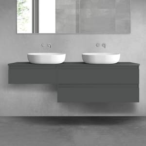 OLTENS Vernal Badmöbel-Set 3-teilig mit 2 Unterschränken mit Schubladen und Konsolenplatte 160 x 25,2/48,6 cm