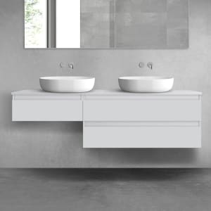 OLTENS Vernal Badmöbel-Set 3-teilig mit 2 Unterschränken mit Schubladen und Konsolenplatte 160 x 25,2/48,6 cm