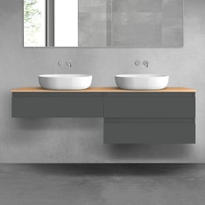 OLTENS Vernal Badmöbel-Set 3-teilig mit 2 Unterschränken mit Schubladen und Konsolenplatte 160 x 25,2/48,6 cm