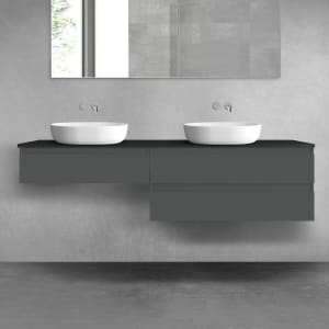 OLTENS Vernal Badmöbel-Set 3-teilig mit 2 Unterschränken mit Schubladen und Konsolenplatte 180 x 25,2/48,6 cm