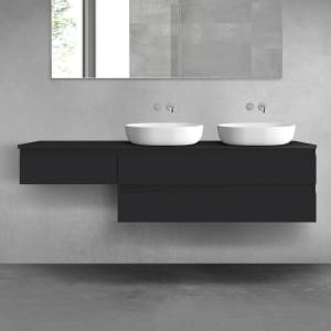 OLTENS Vernal Badmöbel-Set 3-teilig mit 2 Unterschränken mit Schubladen und Konsolenplatte 180 x 25,2/48,6 cm