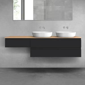 OLTENS Vernal Badmöbel-Set 3-teilig mit 2 Unterschränken mit Schubladen und Konsolenplatte 180 x 25,2/48,6 cm