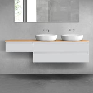 OLTENS Vernal Badmöbel-Set 3-teilig mit 2 Unterschränken mit Schubladen und Konsolenplatte 180 x 25,2/48,6 cm