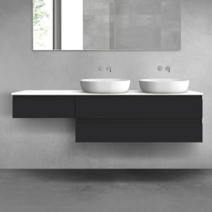 OLTENS Vernal Badmöbel-Set 3-teilig mit 2 Unterschränken mit Schubladen und Konsolenplatte 180 x 25,2/48,6 cm