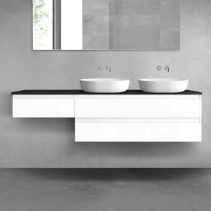 OLTENS Vernal Badmöbel-Set 3-teilig mit 2 Unterschränken mit Schubladen und Konsolenplatte 180 x 25,2/48,6 cm