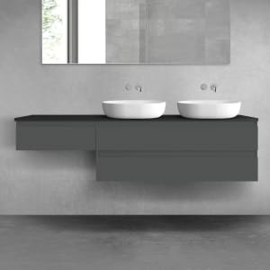 OLTENS Vernal Badmöbel-Set 3-teilig mit 2 Unterschränken mit Schubladen und Konsolenplatte 180 x 25,2/48,6 cm